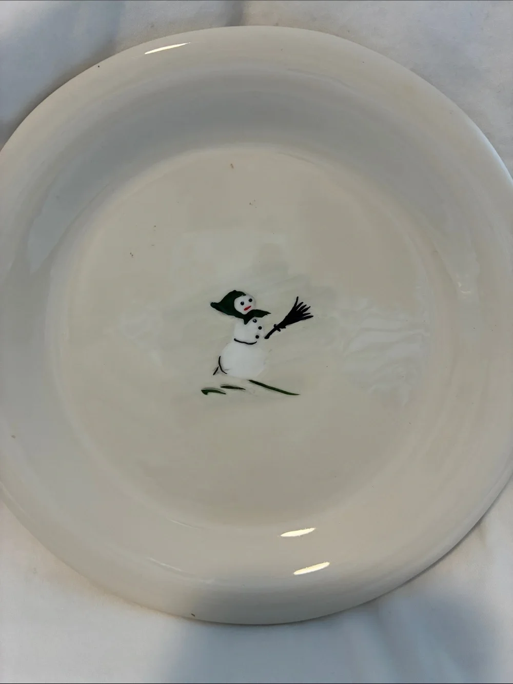 William Sonoma Snowman Plates, Set of Six, New in Box